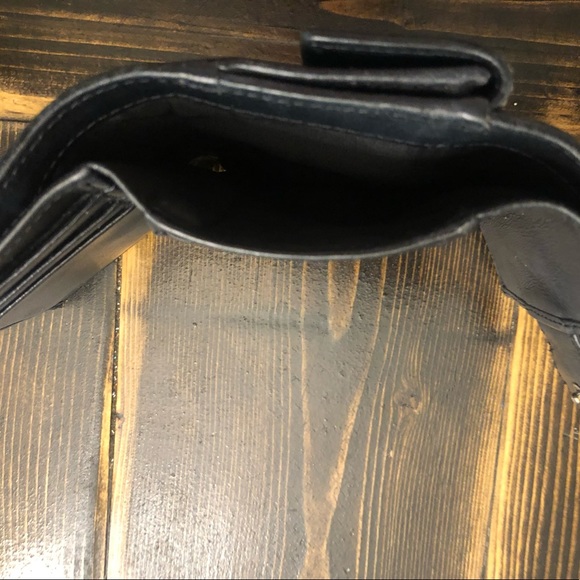 COACH SIGNATURE Canvas & Leather Black BUCKLE WALLET - Picture 4 of 6